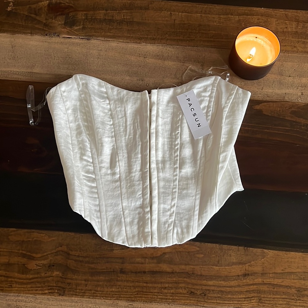 'LA Hearts' XS White Corset Top